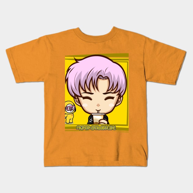 KPOP MERCH  PLUS BOBA IS LIFE Kids T-Shirt by Bubbly Tea